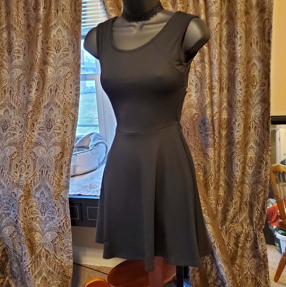 Adorable Sexy Peek-a-Boo crossback Skater Dress